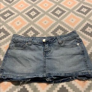 Light blue jean mini skirt